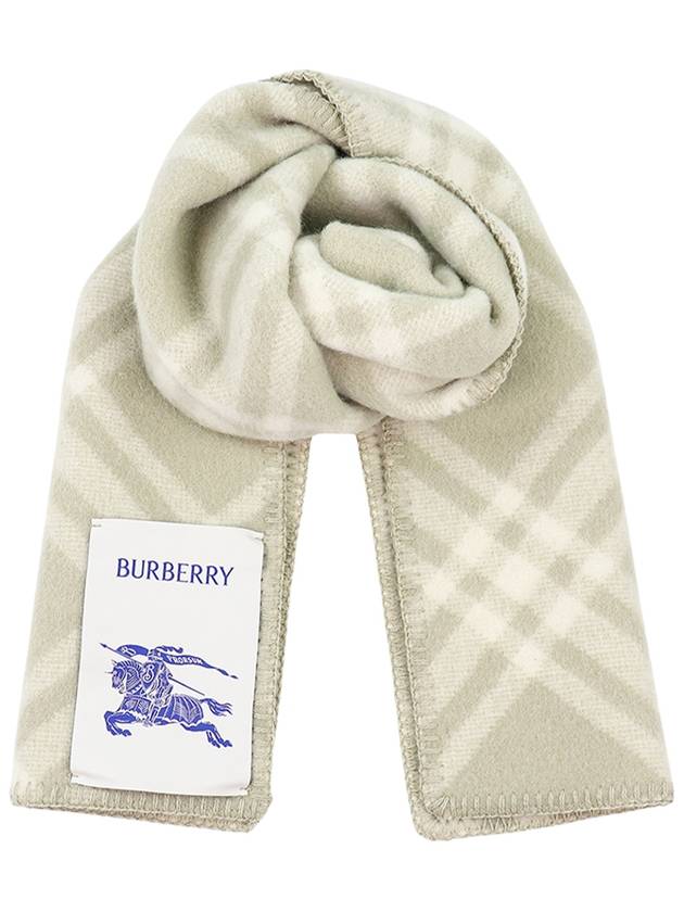 Check Motif Wool Scarf Green - BURBERRY - BALAAN 2