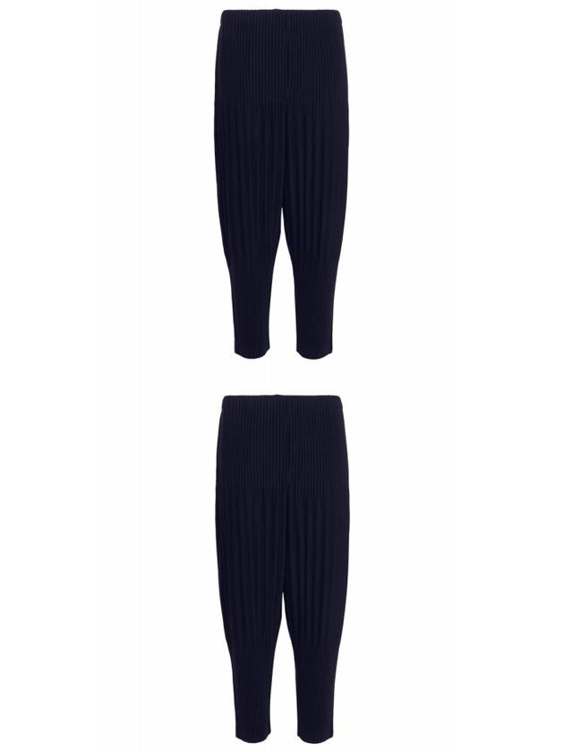 Tapered Pleated Straight Pants Navy - ISSEY MIYAKE - BALAAN 5