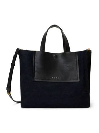 Women s Denim Tote Bag Black 222379F04901300 - MARNI - BALAAN 1