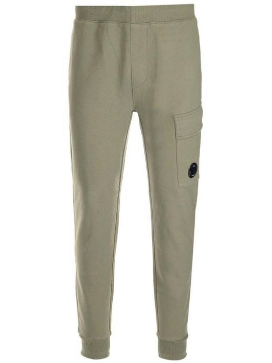 Men's Diagonal Raised Fleece Track Pants Green - CP COMPANY - BALAAN 1