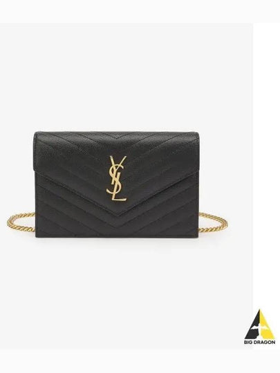 Women's Logo Envelope Chain Long Wallet Black - SAINT LAURENT - BALAAN 2