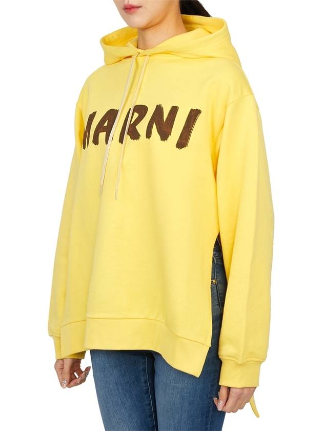 Logo Print Cotton Hooded Top Yellow - MARNI - BALAAN 3