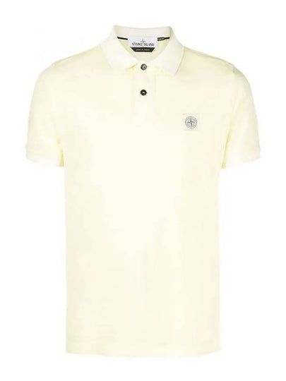 Logo Patch Washing Polo Shirt Yellow - STONE ISLAND - BALAAN 2