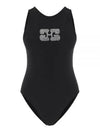 Butterfly Logo One-Piece Swimsuit Black - GANNI - BALAAN 2