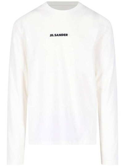 Small Logo Print Long Sleeve T-Shirt White - JIL SANDER - BALAAN 2