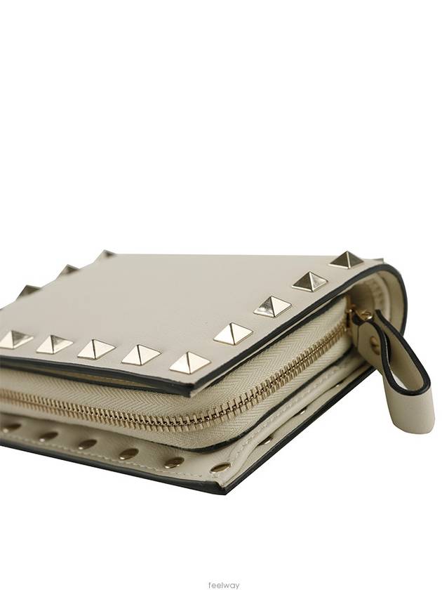 Small Size Rockstud Half Wallet Ivory - VALENTINO - BALAAN 4