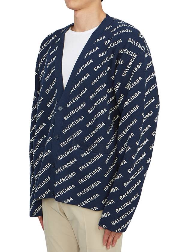 Mini Allover Logo Knit Cardigan Blue - BALENCIAGA - BALAAN 3