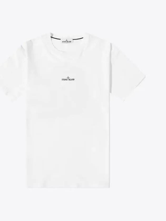 Men's Round Neck Cotton Short Sleeve T-Shirt White - STONE ISLAND - BALAAN 2