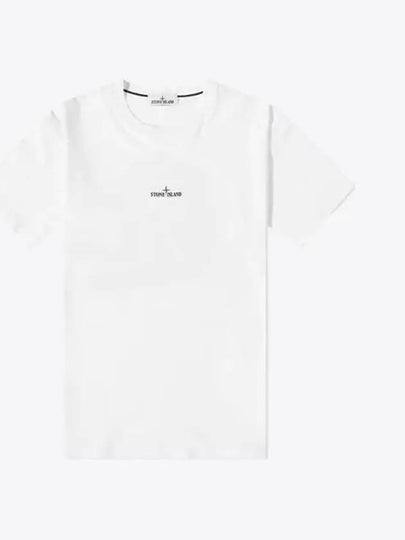 Men's Round Neck Cotton Short Sleeve T-Shirt White - STONE ISLAND - BALAAN 2