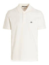 Men's Embroidered Logo Stretch Short Sleeve Polo Shirt White - CP COMPANY - BALAAN 1