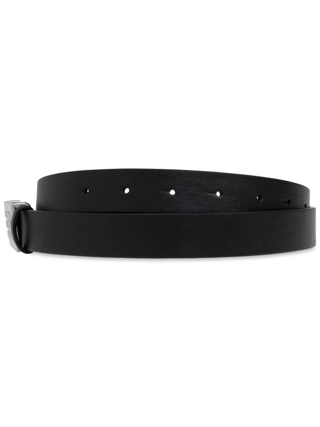 MM6 Maison Margiela Leather Belt, Women's, Black - MAISON MARGIELA - BALAAN 3