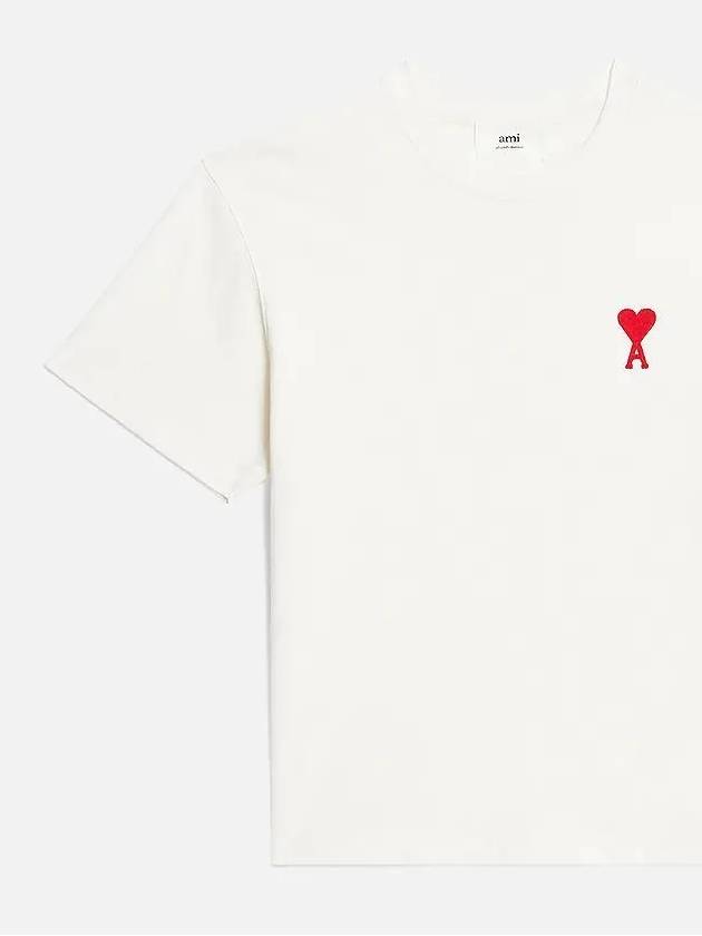 Heart Logo Cotton Jersey Short Sleeve T-Shirt White - AMI - BALAAN 2