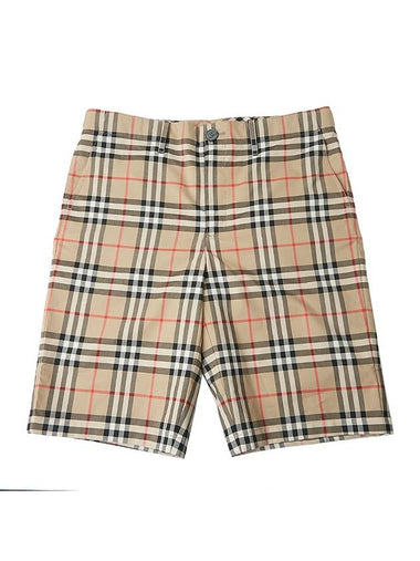 Kids Vintage Check Cotton Shorts Venage - BURBERRY - BALAAN 1