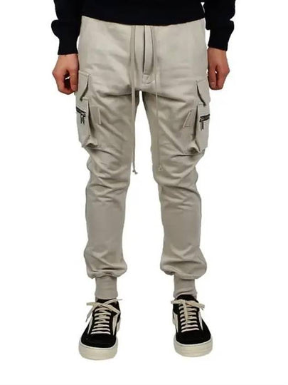 Slim Cut Cargo Cotton Track Pants Beige - RICK OWENS - BALAAN 2