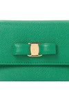 Salvatore Women's Barra Card Wallet Emerald - SALVATORE FERRAGAMO - BALAAN 6