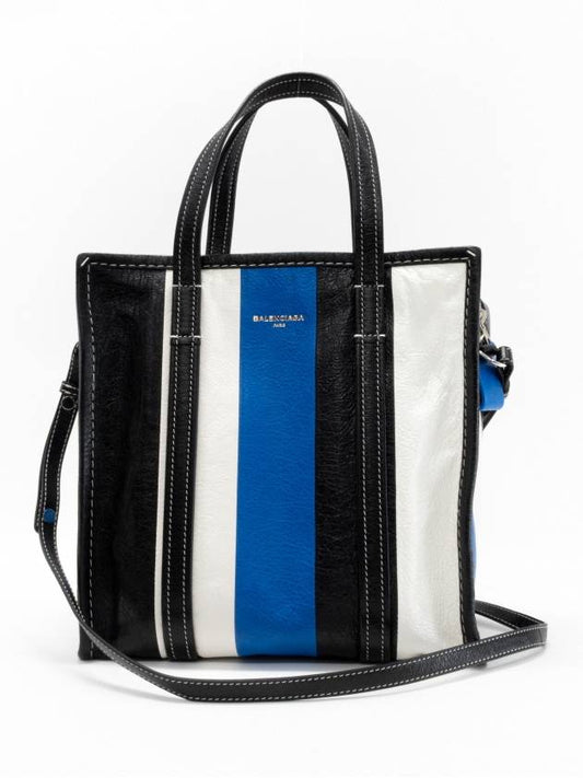 Bazaar Shopper Small Tote Bag Blue Black - BALENCIAGA - BALAAN 2