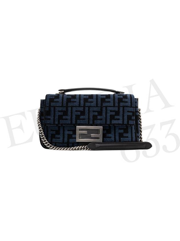 Baguette Chain Medium Shoulder Bag Blue - FENDI - BALAAN 5