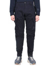 Men's Metropolis Stretch Satin Cargo Straight Pants Navy - CP COMPANY - BALAAN 3