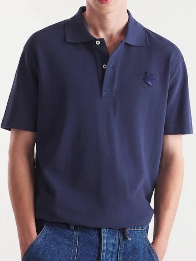 Bold Fox Head Patch Comfort Polo Shirt Ink Blue - MAISON KITSUNE - BALAAN 4