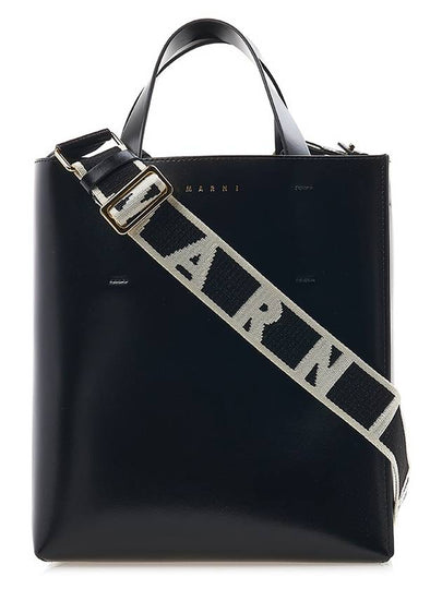 Museo Small Leather Tote Bag Black - MARNI - BALAAN 2