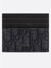 Oblique Jacquard Grain Leather Card Wallet Black - DIOR - BALAAN 2