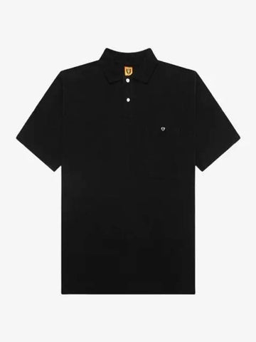 Big Polo Short Sleeve T Shirt Black Men s HM27CS010 B - HUMAN MADE - BALAAN 1