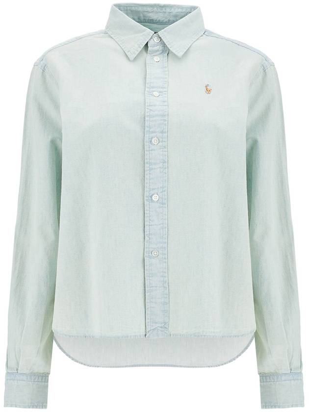 Pony Logo Long Sleeve Shirt Light Blue - POLO RALPH LAUREN - BALAAN 2