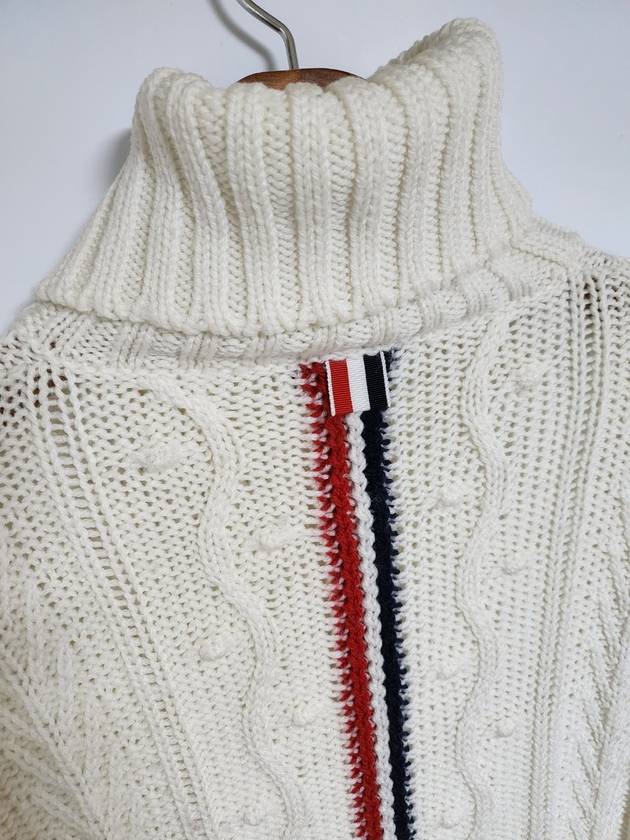 40 Aran Cable Women s Neck Polar Knit FKA222A 00014 - THOM BROWNE - BALAAN 2