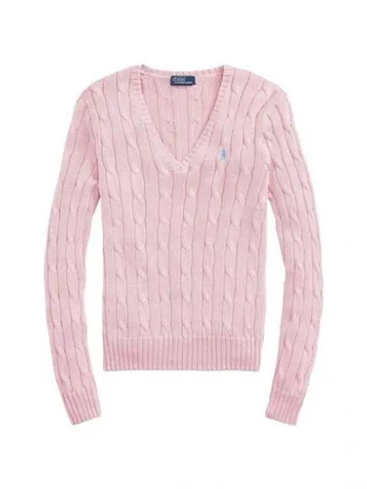 Women's Embroidered Logo Knit Top Pink - POLO RALPH LAUREN - BALAAN 2