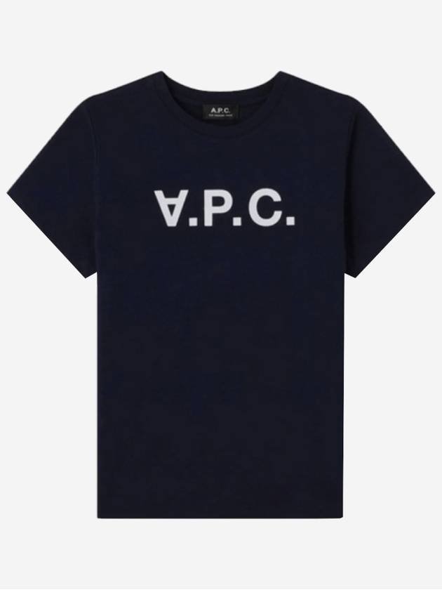 VPC Logo Organic Cotton Short Sleeve T-Shirt Navy - A.P.C. - BALAAN 2