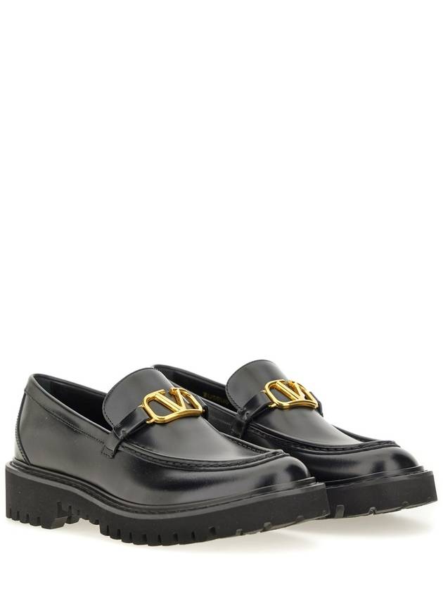 V Logo Signature Chunky Loafers Black - VALENTINO - BALAAN 4