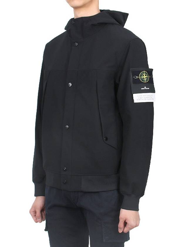 Light Soft Shell R E Dye Technology In Recycled Polyester Hooded Jacket Black - STONE ISLAND - BALAAN 5