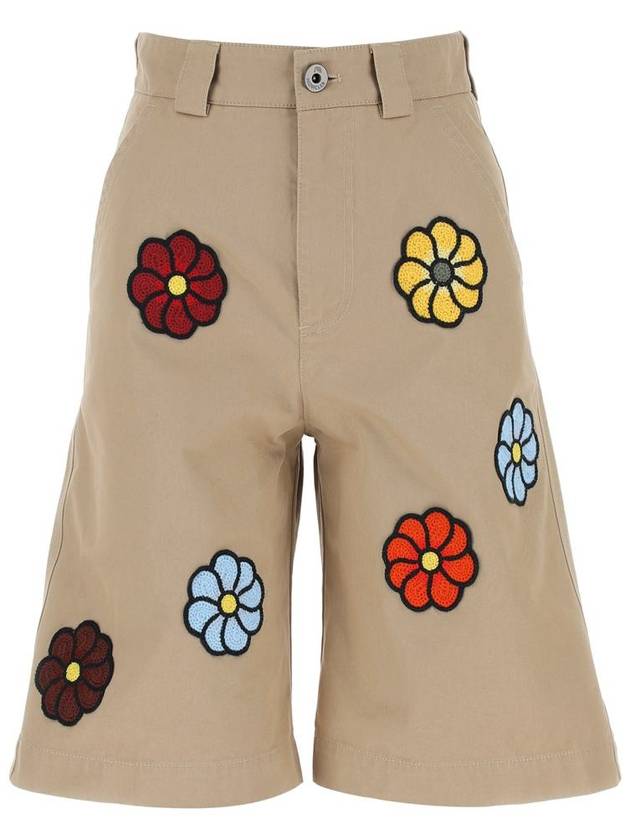 JW Anderson Floral Bermuda Shorts Beige - MONCLER - BALAAN 2