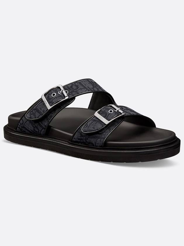 Aqua Oblique Jacquard Sandals Black - DIOR - BALAAN 2