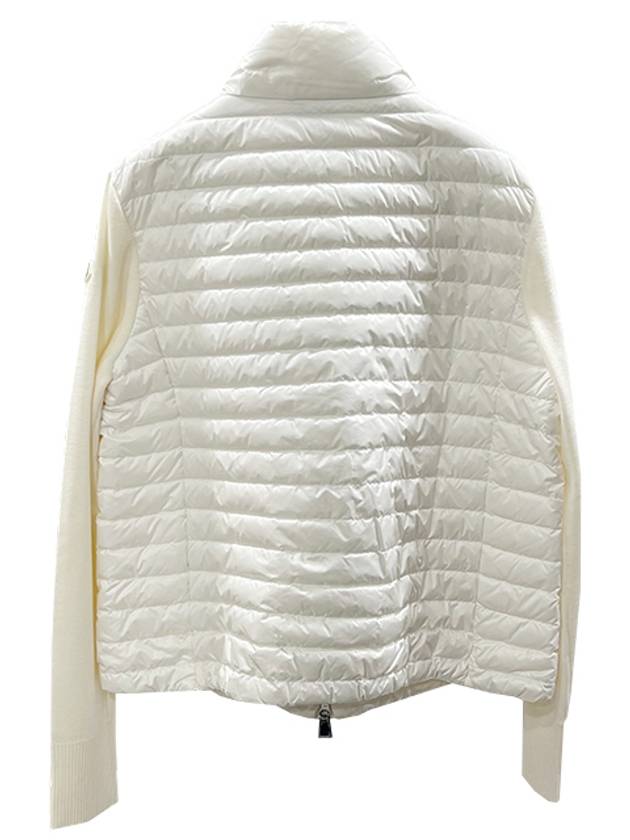 Women's High Neck Wool Padded Cardigan White - MONCLER - BALAAN 4