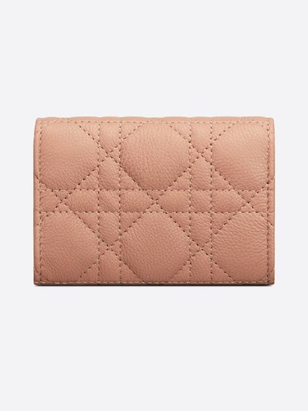 Caro XS Supple Cannage Calfskin Card Wallet Rose Des Vents - DIOR - BALAAN 4