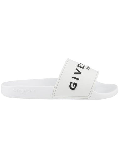 Logo Band Rubber Slippers White - GIVENCHY - BALAAN 1