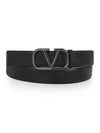 V Logo Leather Belt Black - VALENTINO - BALAAN 5