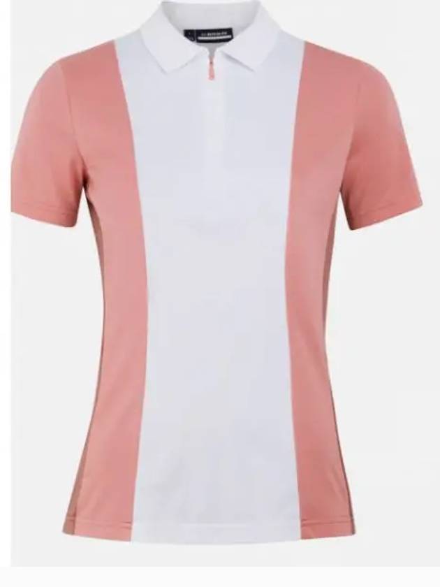 Women's Evelina Golf Polo Shirt Strawberry Ice - J.LINDEBERG - BALAAN 2