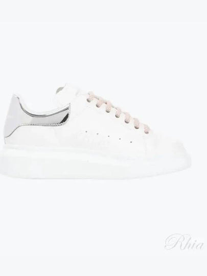 Women's Oversized Leather Low Top Sneakers White Silver - ALEXANDER MCQUEEN - BALAAN 2