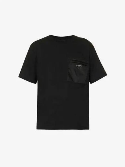 Nylon Jersey Short Sleeve T-Shirt Black - PRADA - BALAAN 2