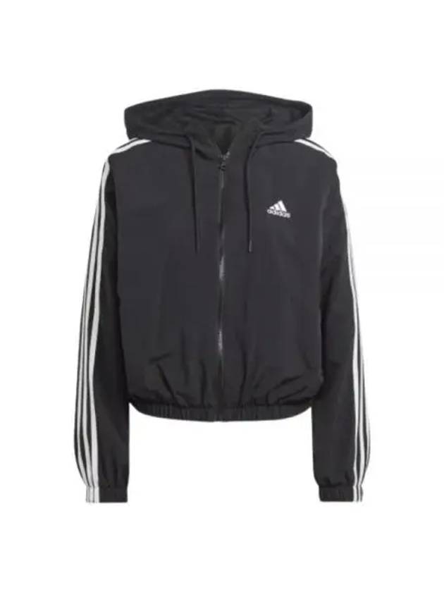 Essentials 3S Woven Windbreaker Black - ADIDAS - BALAAN 2