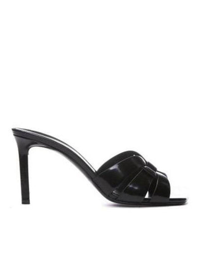 Tribute Open Toe Mules Black - SAINT LAURENT - BALAAN 2