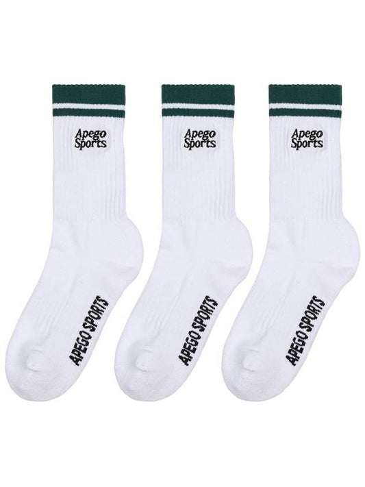 Embroidery Sports Socks Green - APEGO SPORTS - BALAAN 1