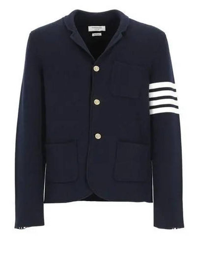 4 Bar Knit Blazer Jacket Navy - THOM BROWNE - BALAAN 2