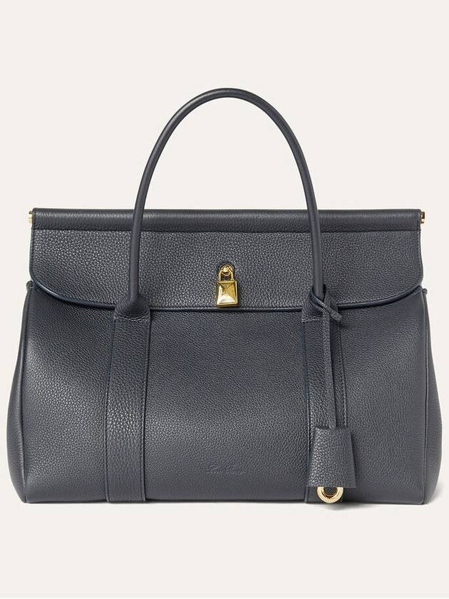 Loom L32 Grained Calfskin Tote Bag Navy - LORO PIANA - BALAAN 1