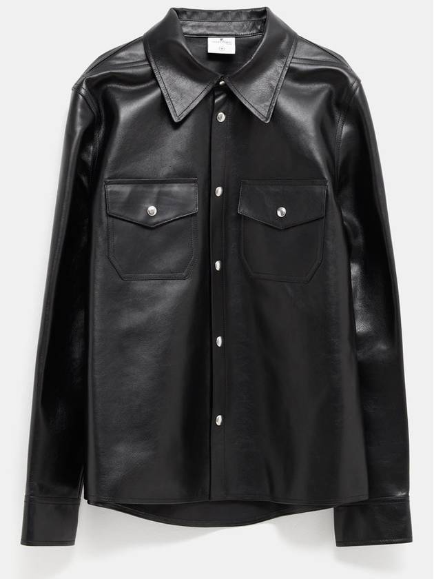 Patch pocket leather long sleeve shirt black - COURREGES - BALAAN 2