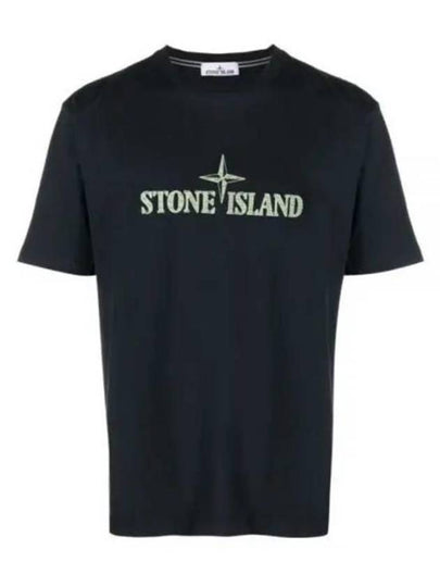 Stitches Two Embroidery Short Sleeve T-Shirt Navy - STONE ISLAND - BALAAN 2