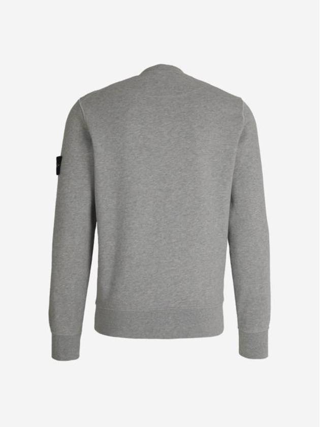 Compass Patch Cotton Sweatshirt Melange Grey - STONE ISLAND - BALAAN 4