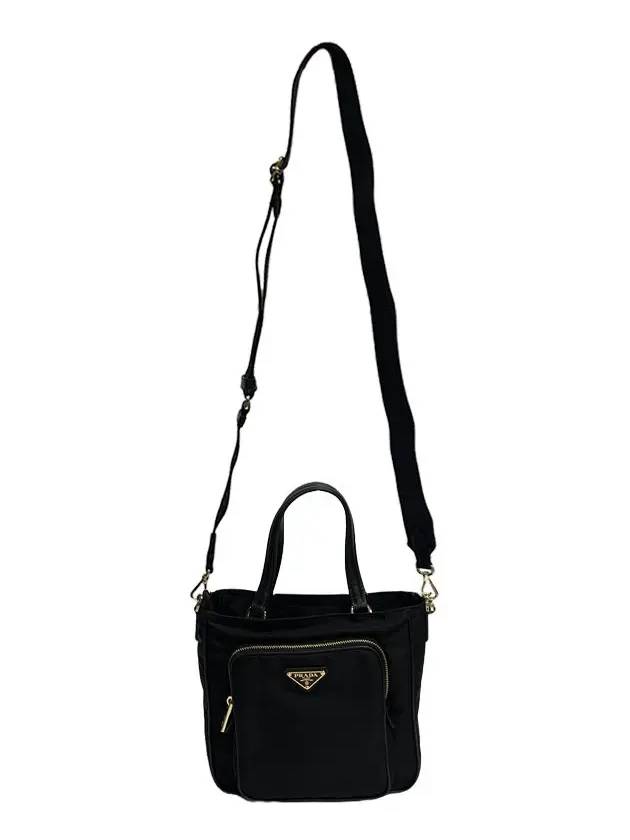 Triangle Logo Nylon Mini Cross Bag Black - PRADA - BALAAN 4